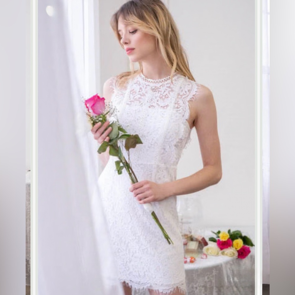 Blu Pepper White Lace Minidress Multiple Sizes - Picture 4 of 10
